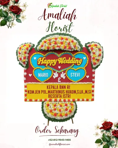 Karangan Papan Bunga Pernikahan di Nyanglan